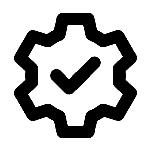 Settings Cog Check Line Icon from Majesticons Line Set