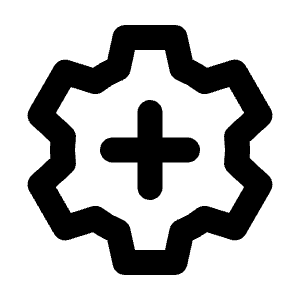 Settings Cog Plus Line Icon from Majesticons Line Set