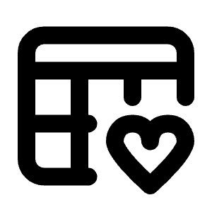 Table Heart Line Icon from Majesticons Line Set