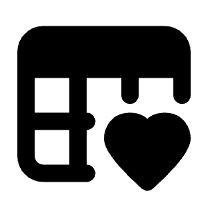 Table Heart Icon from Majesticons Solid Set