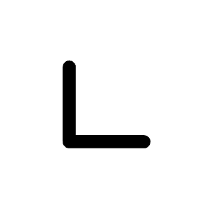 Chevron Down Left Icon from Mynaui Line Set