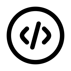 Code Circle Icon from Mynaui Line Set