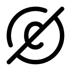 Copyright Slash Icon from Mynaui Line Set