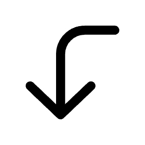 Corner Left Down Icon from Mynaui Line Set