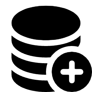 Database Fill Add Icon from Bootstrap Set