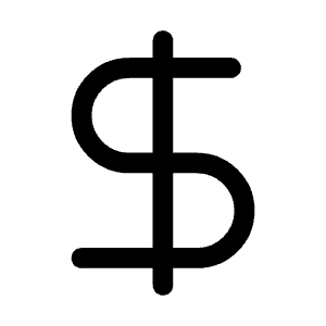 Dollar Icon from Mynaui Line Set