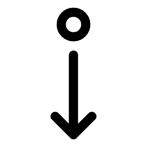 Dot Arrow Down Icon from Iconoir Regular Set
