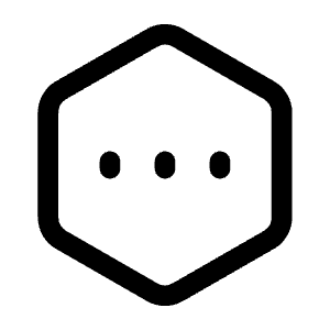 Dots Hexagon Icon from Mynaui Line Set