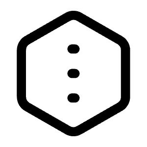 Dots Vertical Hexagon Icon from Mynaui Line Set
