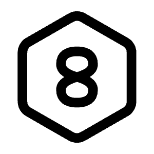 Eight Hexagon Icon from Mynaui Line Set