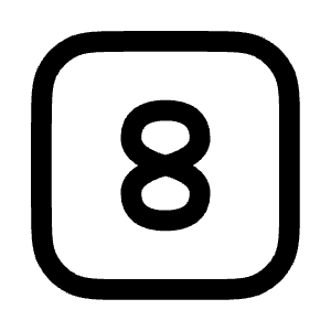 Eight Square Icon from Mynaui Line Set