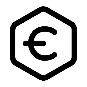 Euro Hexagon Icon from Mynaui Line Set