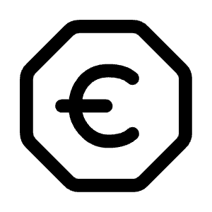 Euro Octagon Icon from Mynaui Line Set