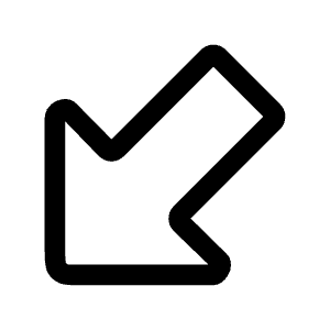 Fat Arrow Down Left Icon from Mynaui Line Set