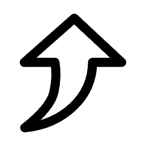 Fat Corner Right Up Icon from Mynaui Line Set