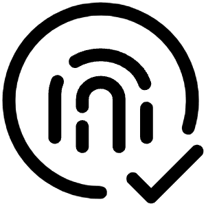 Fingerprint Check Circle Icon from Iconoir Regular Set