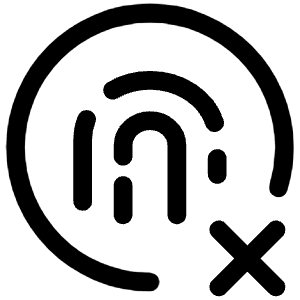 Fingerprint Xmark Circle Icon from Iconoir Regular Set