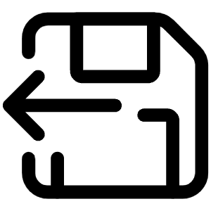 Floppy Disk Arrow Out Icon from Iconoir Regular Set