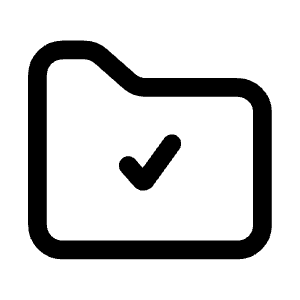 Folder Check Icon from Mynaui Line Set