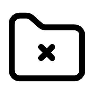 Folder X Icon from Mynaui Line Set