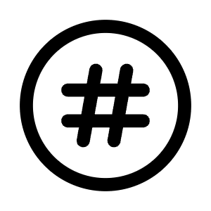 Hash Circle Icon from Mynaui Line Set