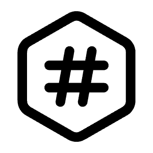 Hash Hexagon Icon from Mynaui Line Set