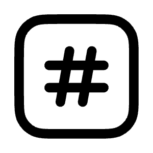 Hash Square Icon from Mynaui Line Set