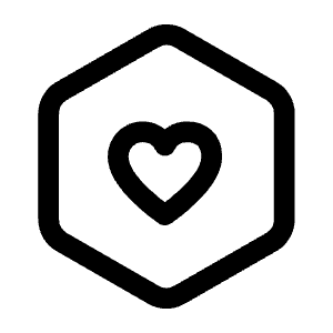 Heart Hexagon Icon from Mynaui Line Set