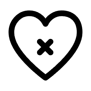 Heart X Icon from Mynaui Line Set