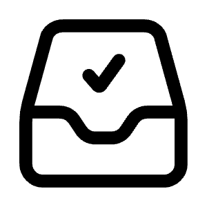 Inbox Check Icon from Mynaui Line Set