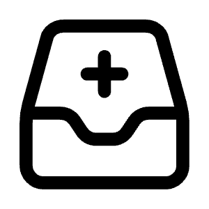 Inbox Plus Icon from Mynaui Line Set