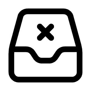 Inbox X Icon from Mynaui Line Set