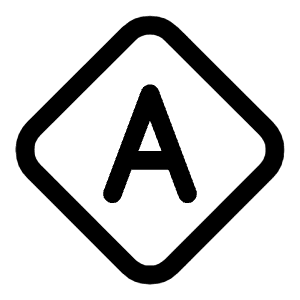 Letter A Diamond Icon from Mynaui Line Set