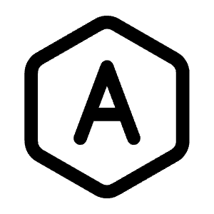 Letter A Hexagon Icon from Mynaui Line Set