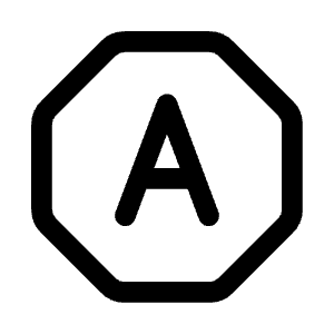Letter A Octagon Icon from Mynaui Line Set