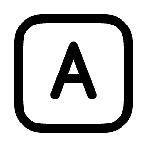Letter A Square Icon from Mynaui Line Set