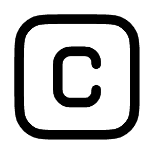 Letter C Square Icon from Mynaui Line Set