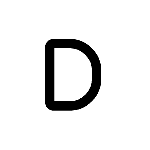 Letter D Icon from Mynaui Line Set