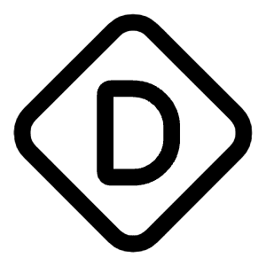 Letter D Diamond Icon from Mynaui Line Set