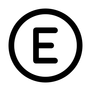 Letter E Circle Icon from Mynaui Line Set