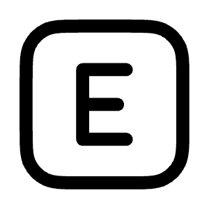 Letter E Square Icon from Mynaui Line Set
