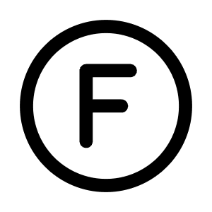 Letter F Circle Icon from Mynaui Line Set