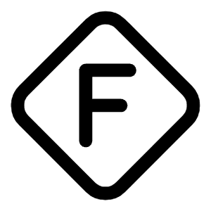 Letter F Diamond Icon from Mynaui Line Set