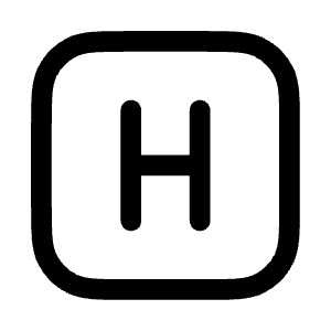 Letter H Square Icon from Mynaui Line Set