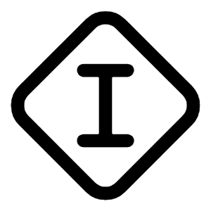 Letter I Diamond Icon from Mynaui Line Set
