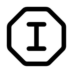 Letter I Octagon Icon from Mynaui Line Set
