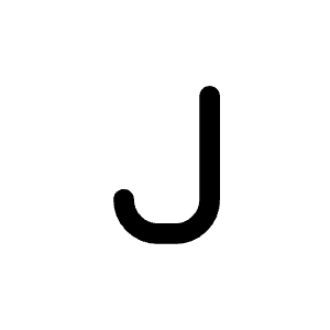 Letter J Icon from Mynaui Line Set