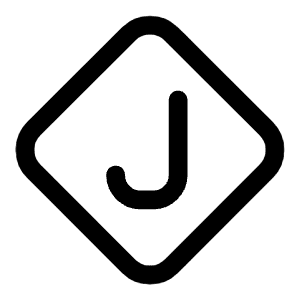 Letter J Diamond Icon from Mynaui Line Set