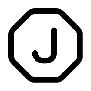 Letter J Octagon Icon from Mynaui Line Set