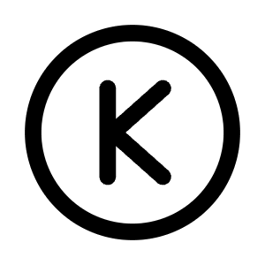 Letter K Circle Icon from Mynaui Line Set